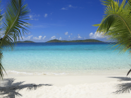 Ein Strand mit weißem Sand