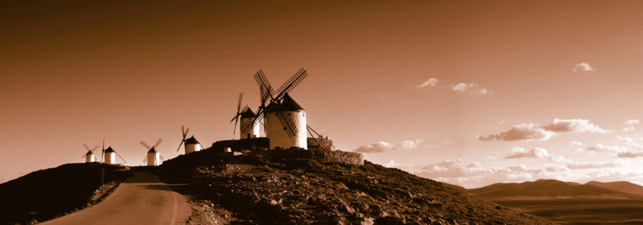 die mehre Windmühlen auf dem Berg